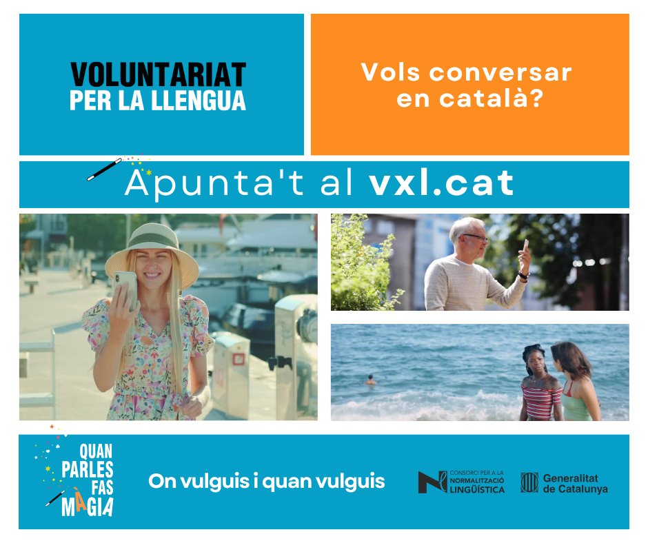 🏖️Viu un estiu màgic amb el <a href="/vxlcat/">Voluntariat per la llengua</a>!
Tot un món d’experiències i noves amistat al teu abast.
Perquè #QuanParlesFasMàgia!
Apunta’t al vxl.cat!

Més informació a 👉vxl.lleida@cpnl.cat

<a href="/llenguacatalana/">Política Lingüística</a> <a href="/cultura_cat/">Cultura</a>