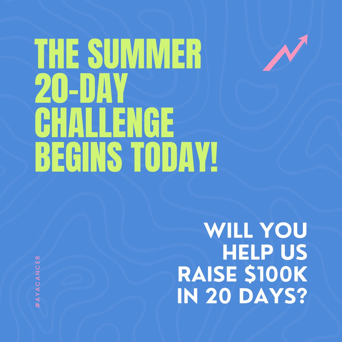 🚨$100K in 20 DAYS!!🚨We rely on the generosity of our friends to continue providing free programs &amp; services to all our members &amp; their families. With cancer rates among youth escalating at an alarming rate, our mission is more important now than ever.📈

Link in bio! #ayacancer