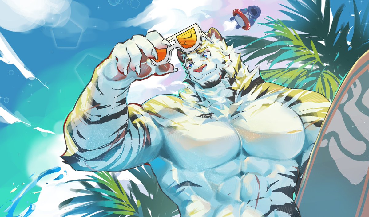 ArtMichingLion's tweet photo. 🐯🩳🐱👙💦🌊
完成啦~~遲來的安東尼生日快樂!!
#Arknights  #アークナイツ  #明日方舟 https://t.co/w9aSBOJ99f