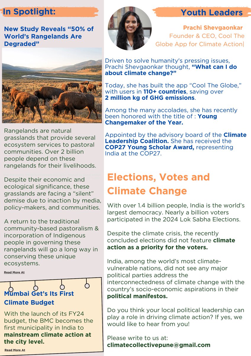 Climate Collective Pune (@puneclic) on Twitter photo We are thrilled to announce the revival of our monthly newsletter at the Climate Collective Pune (CCP).
Please feel free to write to us at our official email id:
climatecollectivepune@gmail.com
#climatechange #pune #climateaction #ccp #climatecollectivepune #sustainability We are thrilled to announce the revival of our monthly newsletter at the Climate Collective Pune (CCP).
Please feel free to write to us at our official email id:
climatecollectivepune@gmail.com
#climatechange #pune #climateaction #ccp #climatecollectivepune #sustainability