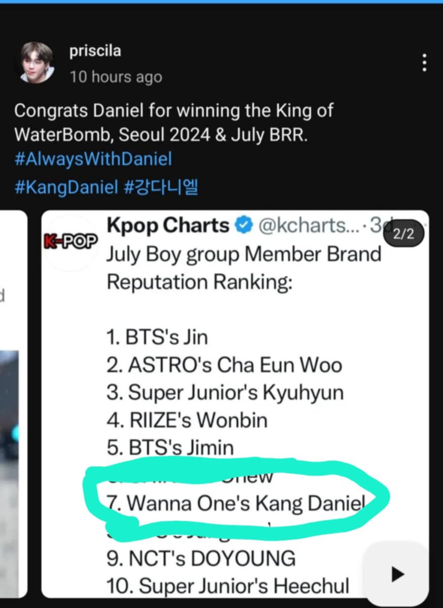 cookie13877351's tweet photo. CONGRATS KANG DANIEL THE HIGHLIGHTS IN WATERBOMB FOR WINNING AS THE KING OF WATERBUMB SEOUL KOREA 2024 and TOP 7 RANKING JULY BRR 👏 ✨️ 💙 ♥️❤️👏✨️👏✨️
Ctto from our moot in YT
@konnect_danielk
@kd_officialx
#kangdaniel
#dsnityfam
#Danities
#stand4kangdaniel https://t.co/OJ3wNNk2I0