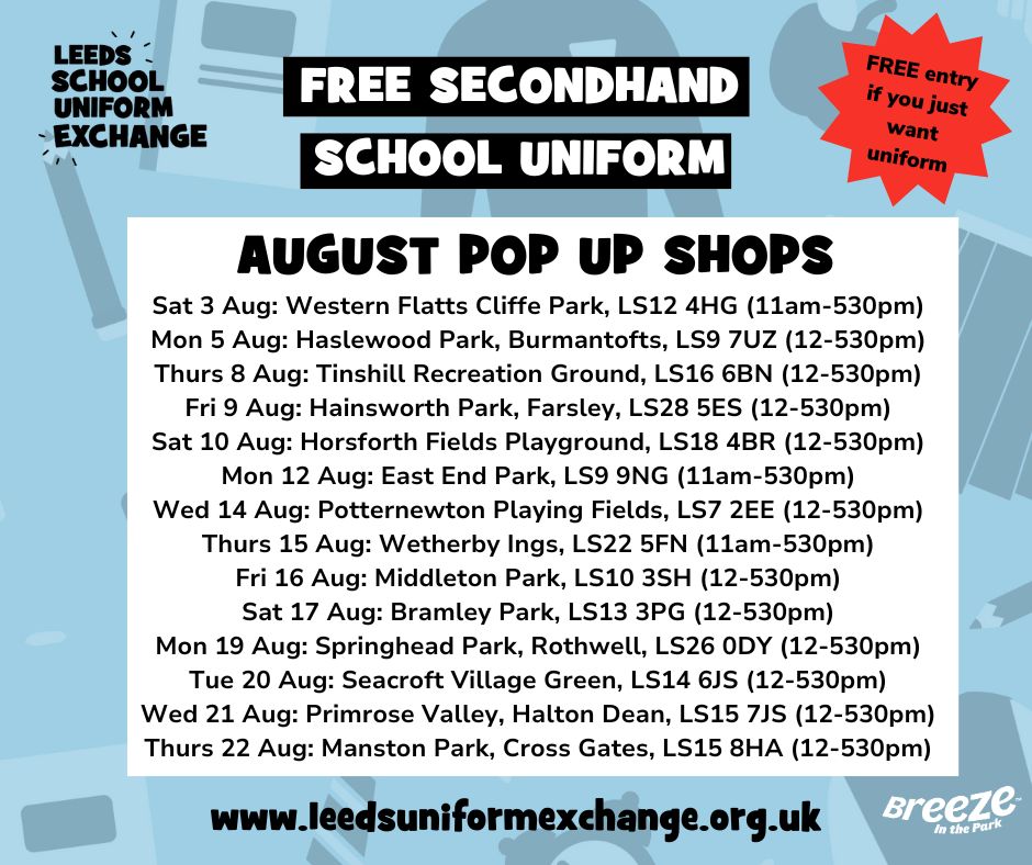 Zero Waste Leeds (@zerowasteleeds) on Twitter photo Great news - 2 more dates/locations have been added to the #LeedsSchoolUniformExchange pop up shops at <a href="/BreezeLeeds/">Breeze Leeds</a> - Horsforth & Wetherby. Families can access free, preloved school uniform, come on down and take as much as you want. Great news - 2 more dates/locations have been added to the #LeedsSchoolUniformExchange pop up shops at <a href="/BreezeLeeds/">Breeze Leeds</a> - Horsforth & Wetherby. Families can access free, preloved school uniform, come on down and take as much as you want.