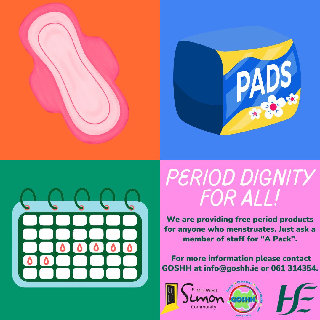 Free Period Products!
We are providing free period products for anyone who is in need of them, just call in and ask.
Just ask a member of staff for "A Pack" and we'll be happy to help. 
Period packs include enough day and night sanitary pads for a seven day period.