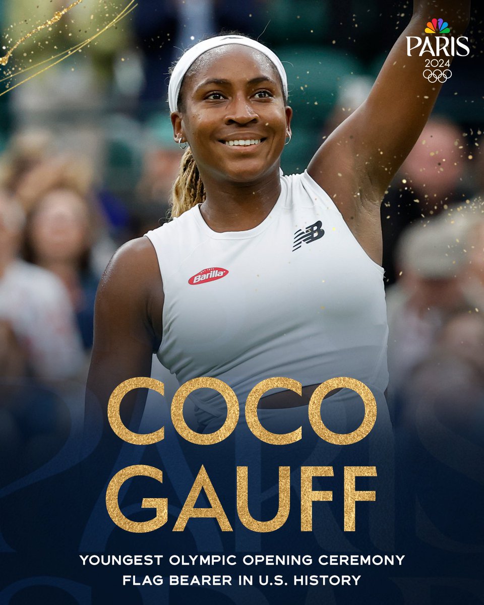 NBCSports's tweet photo. Making history is a habit for Coco Gauff. 🙌 #ParisOlympics https://t.co/Ys1EQOPuOu