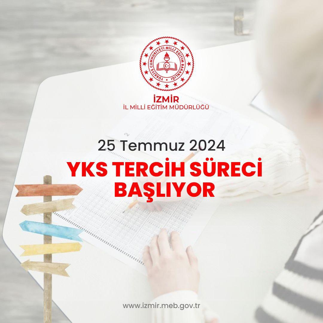 ✨Sevgili Öğrencilerimiz YKS tercih süreci başlıyor.
      📍25 Temmuz 2024 

<a href="/tcmeb/">Millî Eğitim Bakanlığı</a> 
<a href="/Yusuf__Tekin/">Yusuf Tekin</a> 
<a href="/drsuleymanelban/">Dr. Süleyman Elban</a> 
<a href="/yahsiomer/">Dr. Ömer YAHŞİ</a>