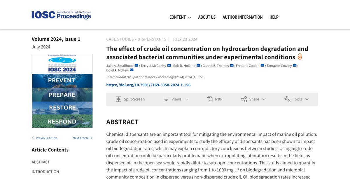 Jake Smallbone (@jake_smallbone) on Twitter photo My first publication has been printed, this makes up the first data chapter of my PhD thesis, I am thrilled to finally have a publication under my belt!
A huge thanks to <a href="/EssexLifeSci/">School of Life Sciences, University of Essex</a>, <a href="/oilspillexperts/">OSRL</a> <a href="/NERCscience/">Natural Environment Research Council</a> and @ARIES_DTP for supporting this work
meridian.allenpress.com/iosc/article/2… My first publication has been printed, this makes up the first data chapter of my PhD thesis, I am thrilled to finally have a publication under my belt!
A huge thanks to <a href="/EssexLifeSci/">School of Life Sciences, University of Essex</a>, <a href="/oilspillexperts/">OSRL</a> <a href="/NERCscience/">Natural Environment Research Council</a> and @ARIES_DTP for supporting this work
meridian.allenpress.com/iosc/article/2…