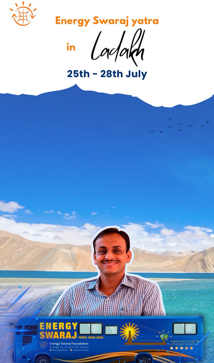 DrChetanSolanki's tweet image. Energy Swaraj Yatra is going to be in #Ladakh from 25th to 28th July, let’s meet and work together for #ActionForClimateCorrection ✨🌱

#EnergySwaraj