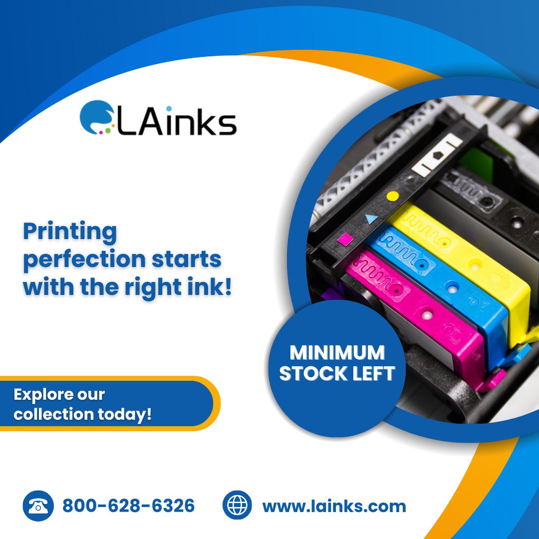 Lainks_com's tweet image. ✨ Printing perfection starts with the right ink! 

Explore our range of high-quality ink cartridges today and say goodbye to blurry prints and faded colors. 💼

Minimum Stock Left!

🌐 -   bit.ly/4fuQobJ

#lainks #PrinterInk #PrintQuality #InkCartridges #InkSolutions