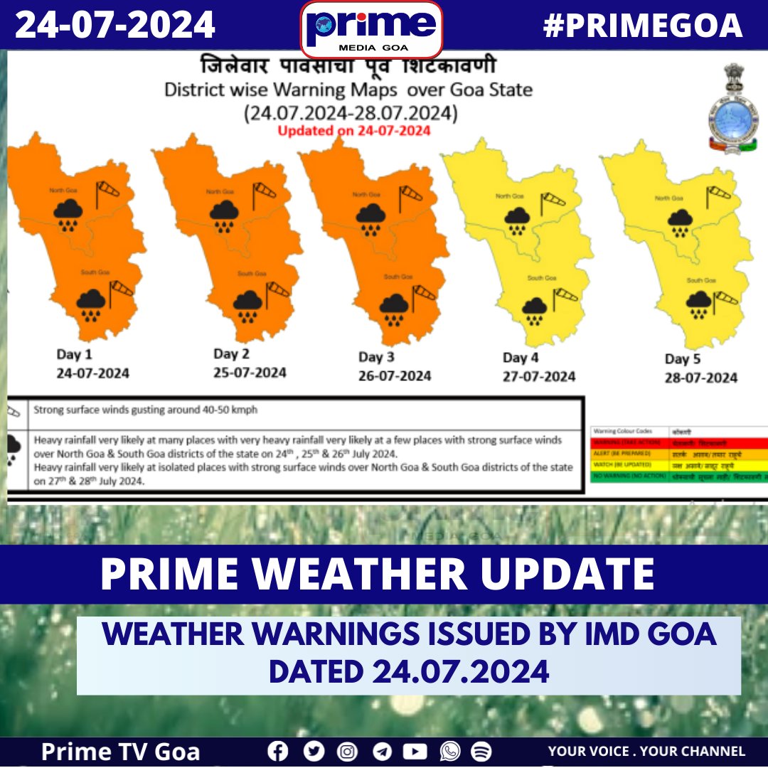 PrimeTVGoa's tweet photo. HEAVY RAINFALL ALERT
#PRIMEGOA #TV_CHANNEL #GOA #PRIMEUPDATE https://t.co/6ZLV53lj0f