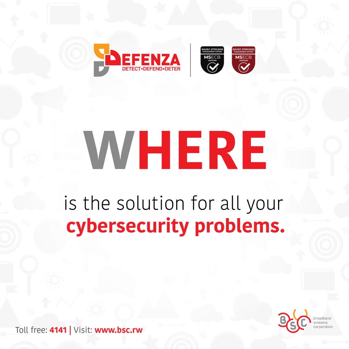 bscrw's tweet image. WHERE can you find the ultimate ally in the battle against cyber threats? Right here with Defenza! From detection to defense, we've got you covered. Email now: security@bsc.rw or call toll-free 4141, +250785927485 to learn more.
#cybersecurity  #StaySafeOnline  #defenza #JoinUs