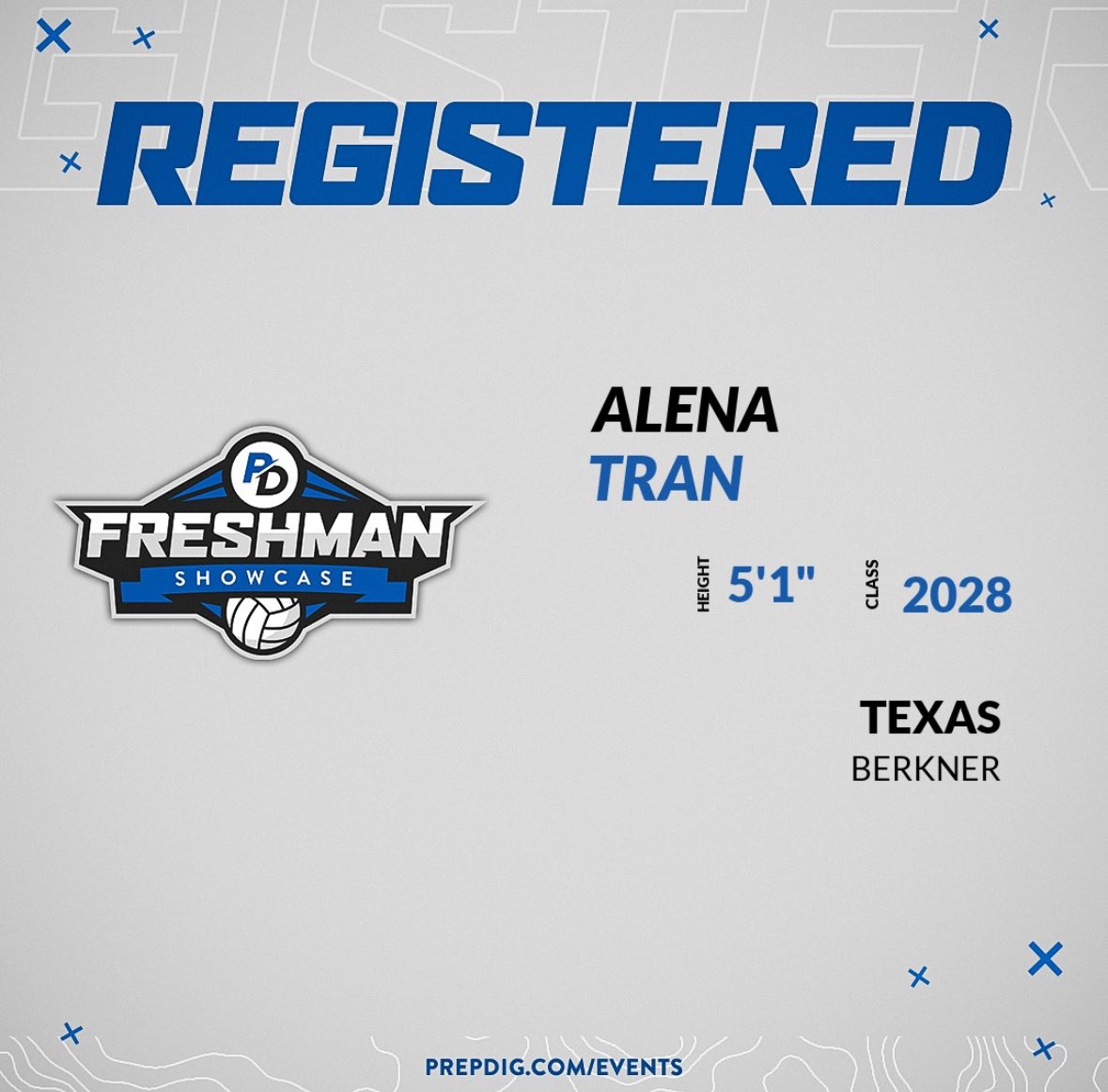 Alena Tran (@al3naa_vb) on Twitter photo I'm excited to be going to the PrepDig freshman showcase to show some talent on July 28th!! <a href="/PDTexas/">Prep Dig Texas</a> <a href="/PrepDig/">Prep Dig 🏐</a> <a href="/Berkner_Vball/">Berkner Volleyball</a>
<a href="/berknerathletic/">Berkner Athletics</a> I'm excited to be going to the PrepDig freshman showcase to show some talent on July 28th!! <a href="/PDTexas/">Prep Dig Texas</a> <a href="/PrepDig/">Prep Dig 🏐</a> <a href="/Berkner_Vball/">Berkner Volleyball</a>
<a href="/berknerathletic/">Berkner Athletics</a>