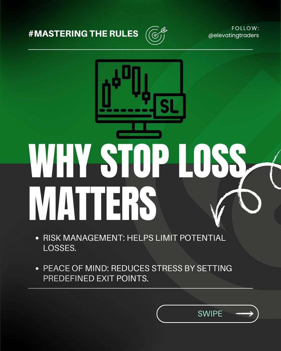 ElevatingTrader's tweet photo. Mastering the Rules Series: Stop Loss Rule
While we donβt require traders to set a stop loss, it is an essential tool for managing risk and protecting your capital. π
Follow, like, share, and tag a friend who needs to see this!
#ElevatingTraders #MasteringTheRules #StopLoss https://t.co/c8sD8BpBJv