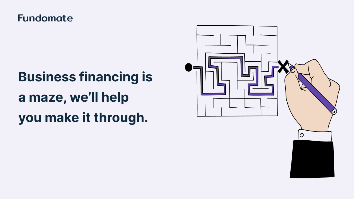 Fundomate's tweet photo. Business financing is a maze, we’ll help you make it through. https://t.co/PZZJBCY0XD https://t.co/OYbilegUig