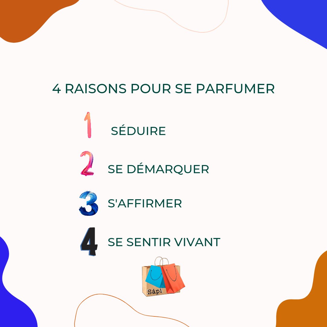 Sapi_237's tweet photo. Nous avons identifié 4 raisons pour se parfumer .
Et vous,pourquoi vous parfumez-vous ? 

#SentirBonCestLaBase
#Sapi https://t.co/qsF80OM1yx