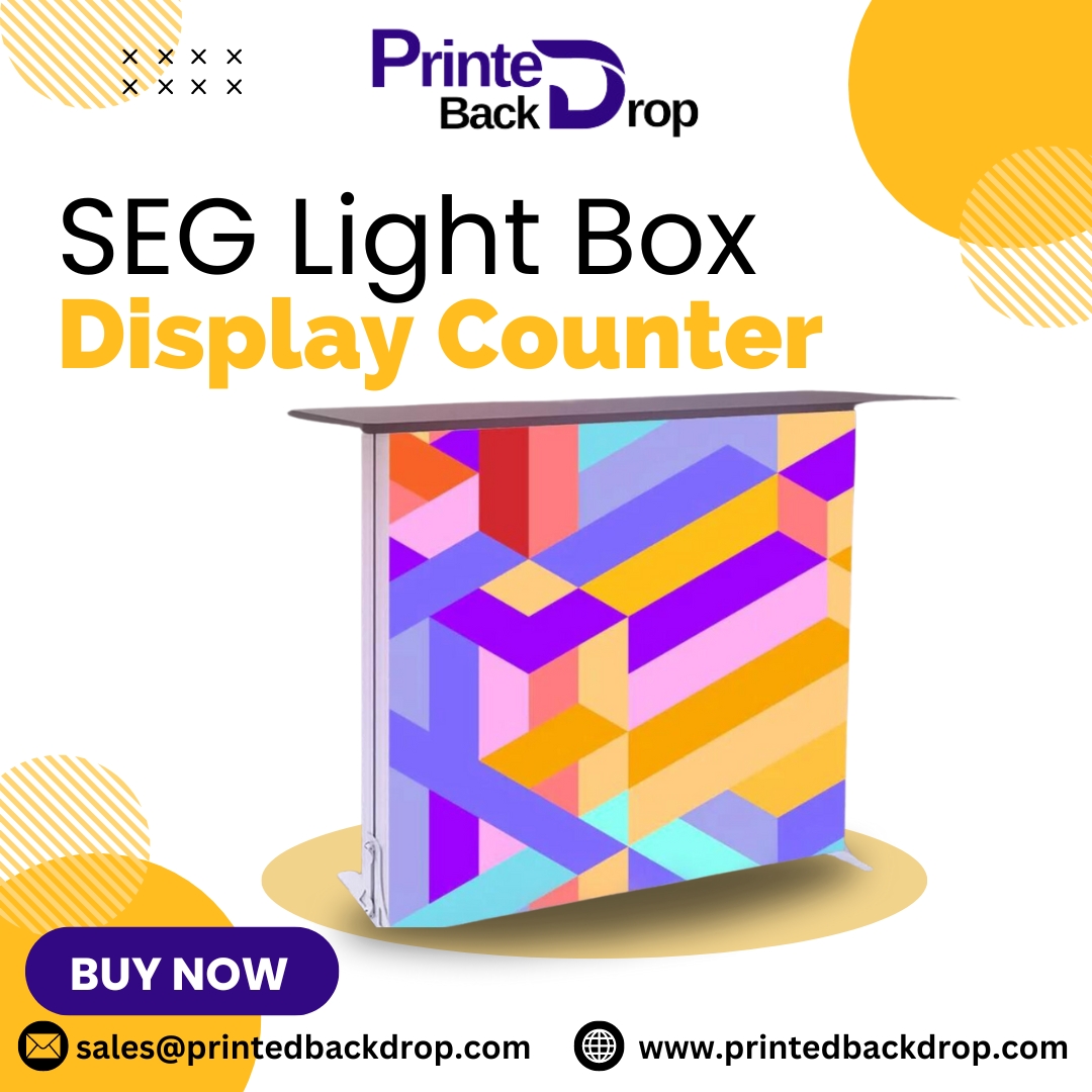 PrintedBackdrop's tweet image. Elevate your booth with our SEG Light Box Display Counter! Perfect for trade shows and exhibitions. 🌟 #SEGLightBox #DisplayCounter #TradeShowDisplay #ExhibitionBooth #EventMarketing #BoothDesign #ExpoDisplay #TradeShowBooth #EventSolutions #MarketingDisplay #BoothSetup
