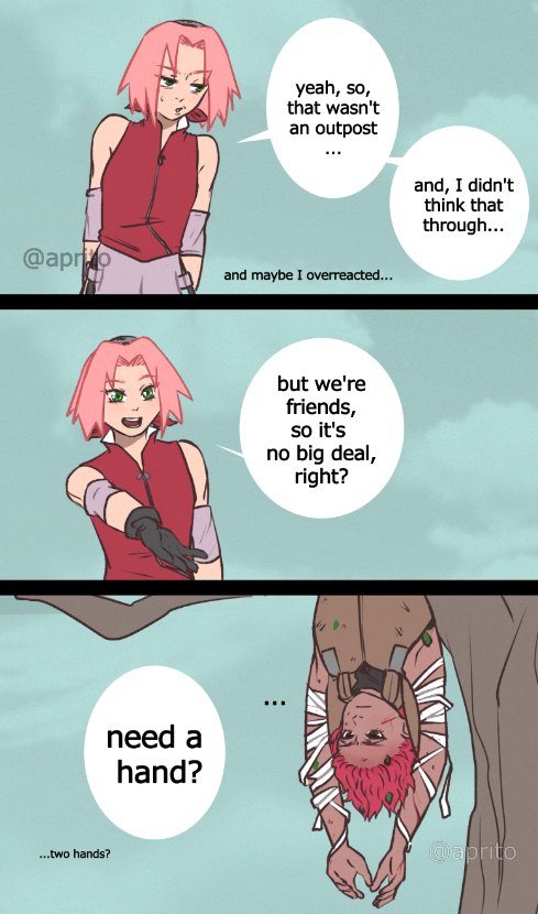 _aprito's tweet photo. Sakura managing that apology without cringing, that's character growth 

#sasosaku #サソサク #sasori #sakuraharuno #basedsameageau https://t.co/x8hT22YU7f