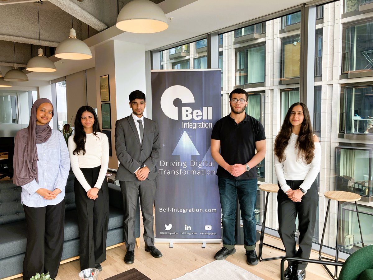 BellIntegration's tweet photo. Delighted to welcome these five graduates to our new AI Intern Programme, starting today at our London office.

Our wish for these young people is a valuable and insightful learning experience that will provide them with employable skills and successful futures.

#Mentoring #AITraining #TechnologySkills