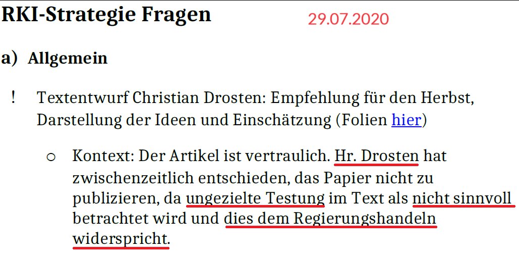 RKI-Leak (III): Drosten
Lange behauptete Drosten, er sei als  „Wissenschaftler” nicht politisch verantwortlich. Sein Name entschwärzter Name enttarnt die Lüge.

Hiernach hat Drosten medizinische Informationen unterdrückt, um willkürliche Lockdowns usw. zu ermöglichen.

Diese
