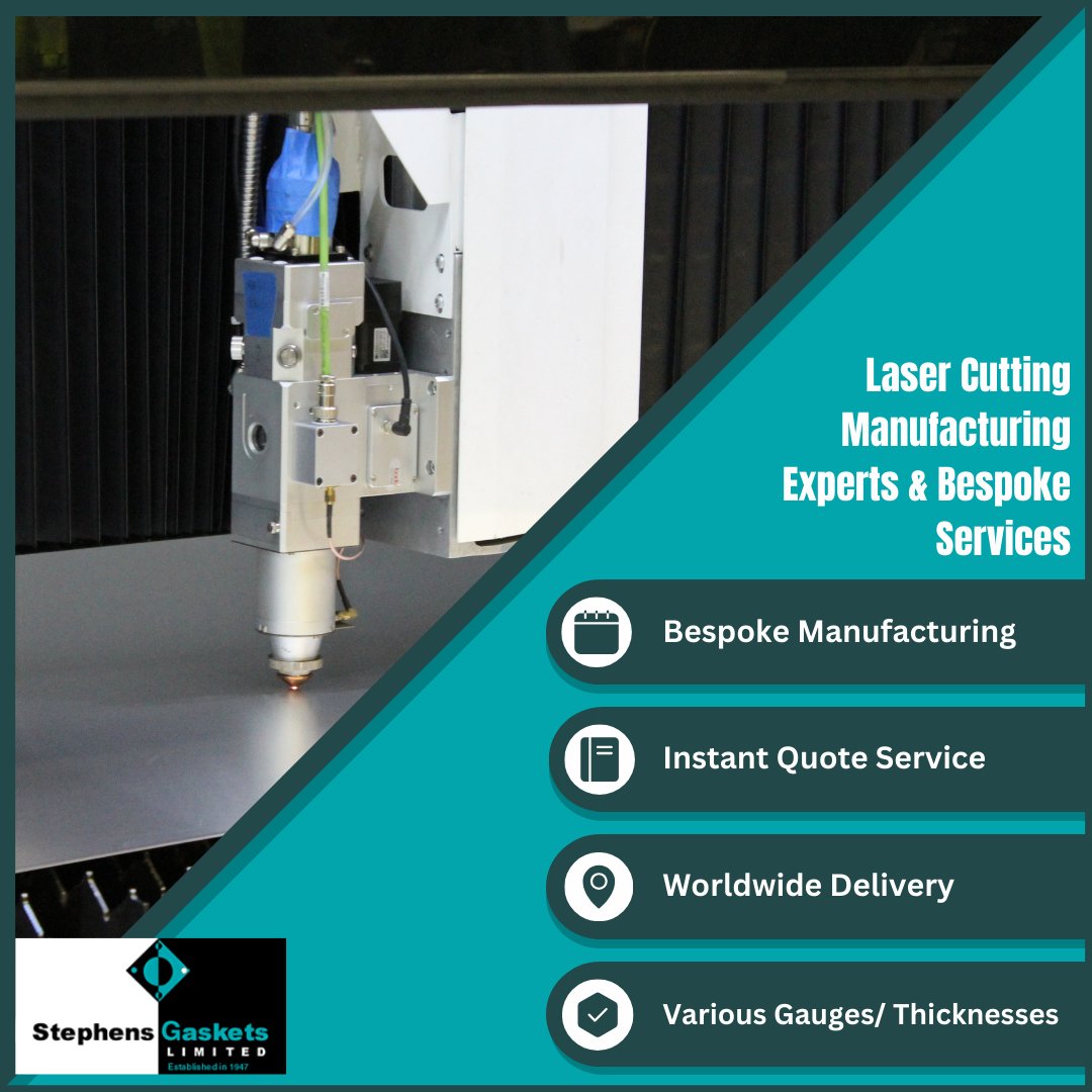 stephensgaskets's tweet photo. Achieve Precision with Laser Cutting!
Unlock superior accuracy and quality with our state-of-the-art laser cutting services.
Elevate your projects with precision laser cutting.
https://t.co/vzstdEWDPS
#LaserCutting #PrecisionEngineering #IndustrialTechnology #AdvancedCutting https://t.co/CGcZRKJExh