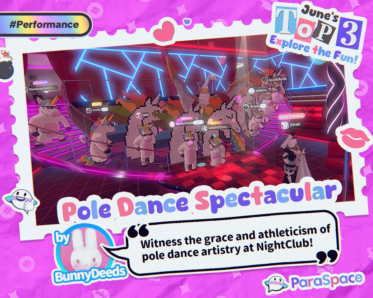 theParaSpace's tweet photo. Check out the top highlights in June:
💬 "Thinking Out Loud: Burnout Recovery" by Siege
🎮 "ParaSpace Squid Game" by Serenity_22
🎤 "Pole Dance Spectacular" by BunnyDeeds
Which event did you enjoy most?
Join now https://t.co/UEWVat9gQG
#ParaSpace #social #virtual #Event #ai https://t.co/2h0r8TAMue