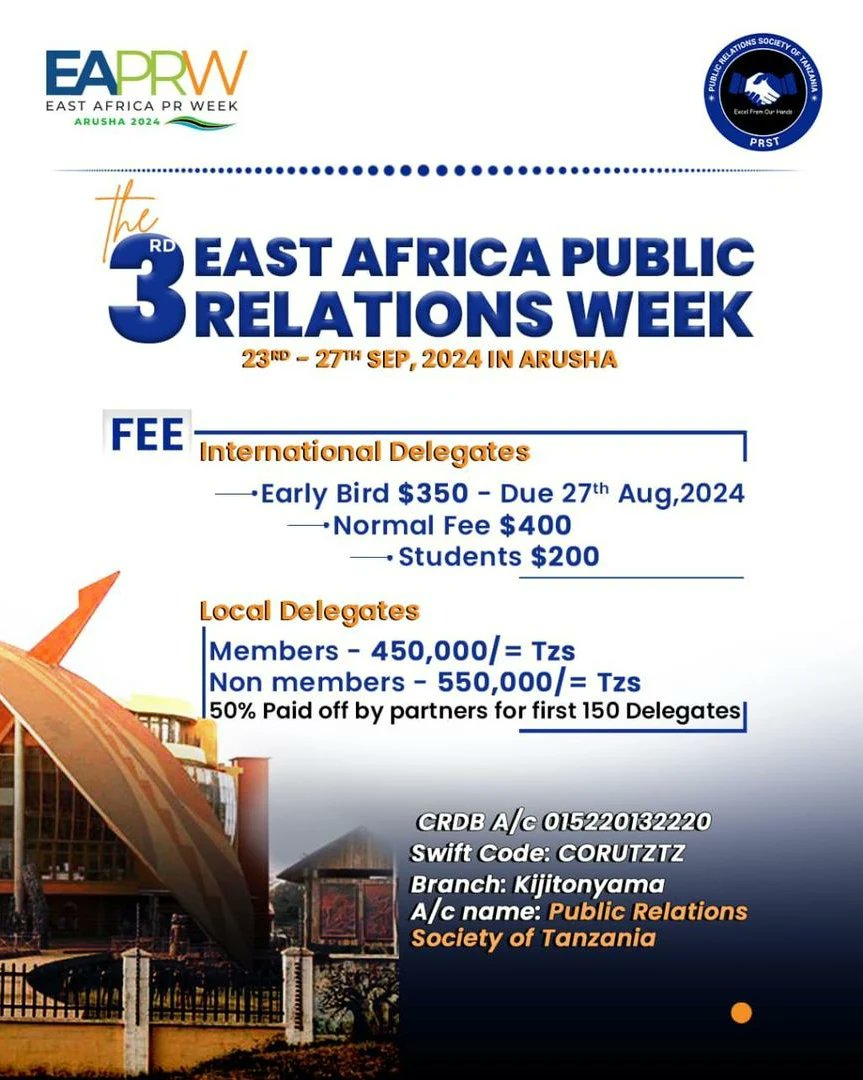 MakuzaLoth's tweet photo. Three days to go for the final call!

Kindly Submit Your Paper Work if interested, we are looking forward to receiving your Abstracts and see you in Arusha this September. 

#GloryToGod #Comms #PR #StrategicComms #CorporateComms #EAPW #PRST #PRAU #PRSK #Projects2024 #GloryToGod https://t.co/izPmgD6971