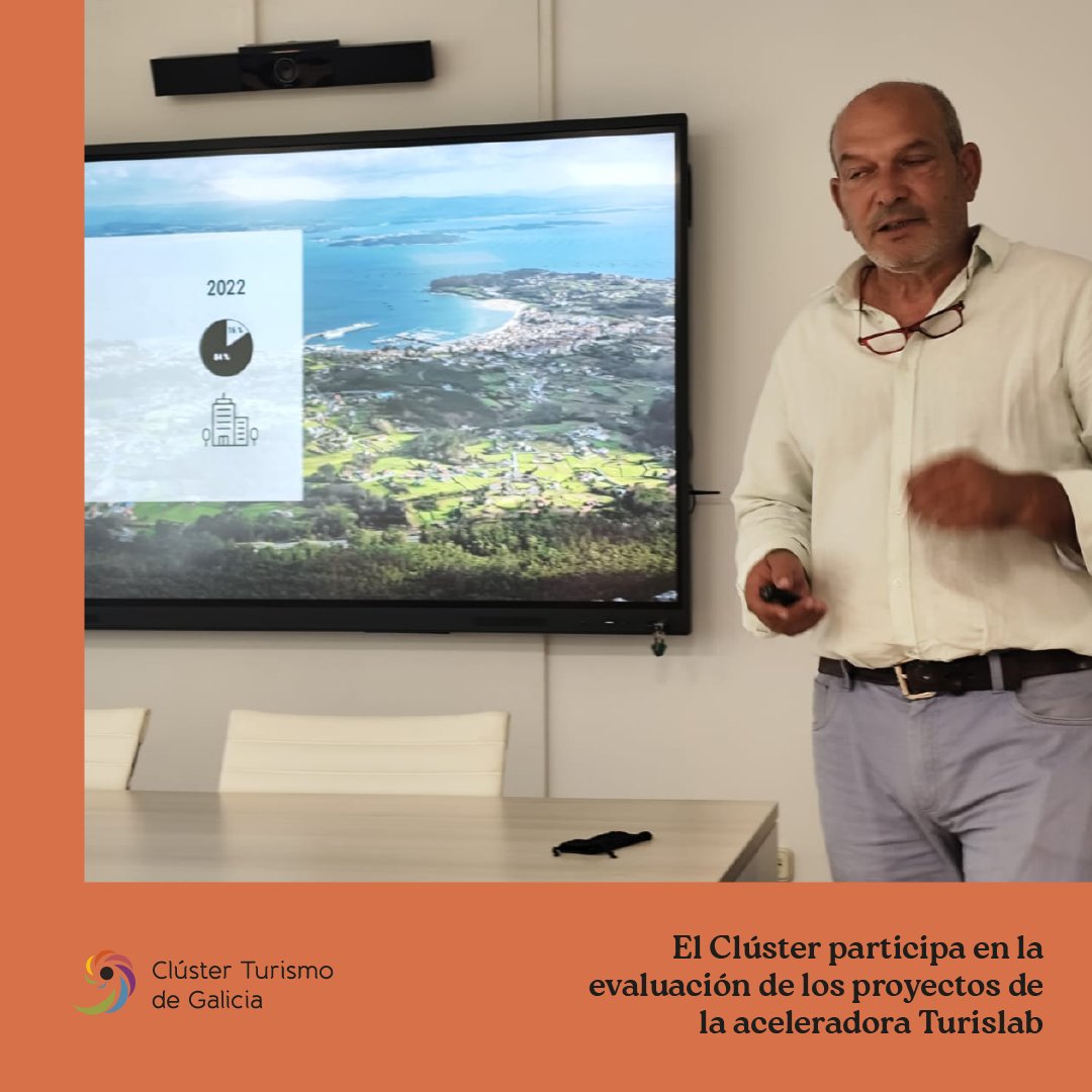 ClusterGalicia's tweet photo. 🗣️ O secretario técnico do @ClusterGalicia, Manuel Veloso, participou como xurado no DemoDay da terceira edición de #Turislab, a aceleradora de empresas turísticas liderada pola @Xunta. Os participantes presentan seus os progresos trala fase de formación e mentorización. https://t.co/nKM4aqoA26