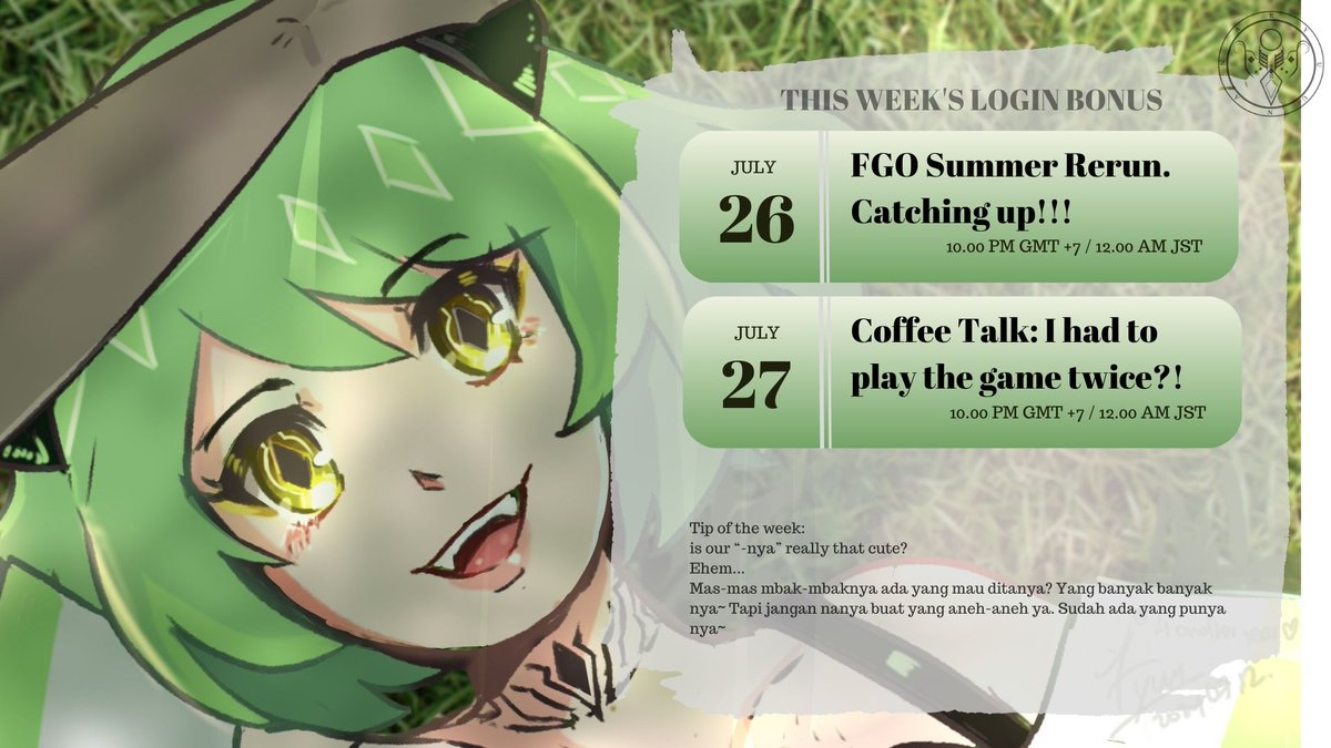 ryuunana_'s tweet image. [THIS WEEK'S LOGIN BONUS]
I might be speaking with less energy because I just felt some pain in my throat. Probably from singing too much these few weeks hahaha.
..
might change 26th to art stream if throat hurts really bad.
#VTuber #StreamingSchedule #ryuunanairs