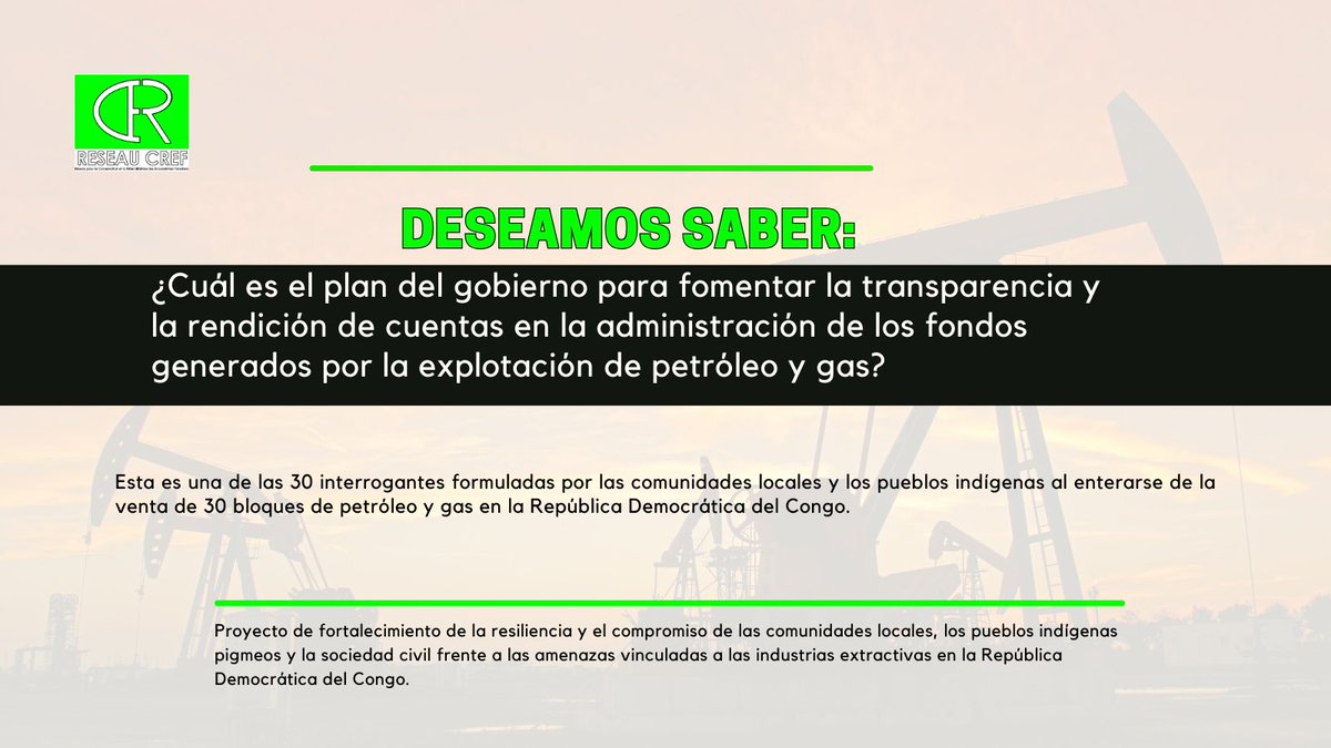 Jour 3 : #30Questions30Jours
Pendant 30 jours, nous donnons la parole à leurs questions. ️
Exigeons la transparence et des réponses du gouvernement congolais #Klimawandel #Klimakrise #ErneuerbareEnergien #JusticiaClimatica #ClimateChange