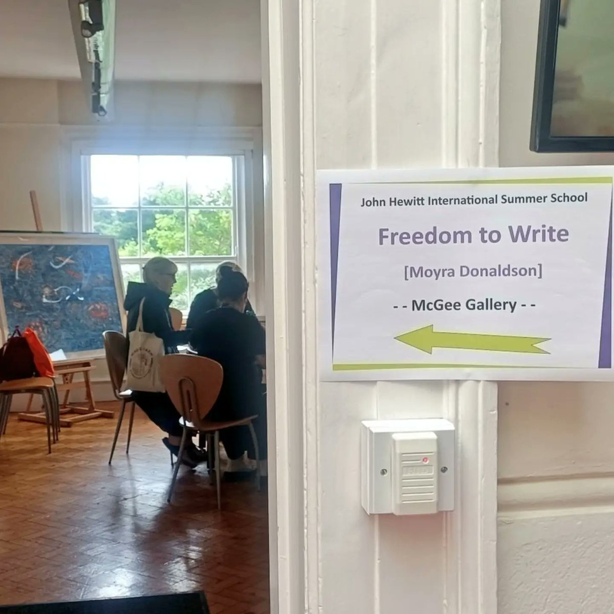 SineadGrif's tweet photo. Fantastic workshops with @DonaldsonMoyra and fellow writers, thanks to @FreeToWrite2024 @The_JHS @PENIreland and new reading from @NOALIBISBOOKS https://t.co/7lVw0XKW0p