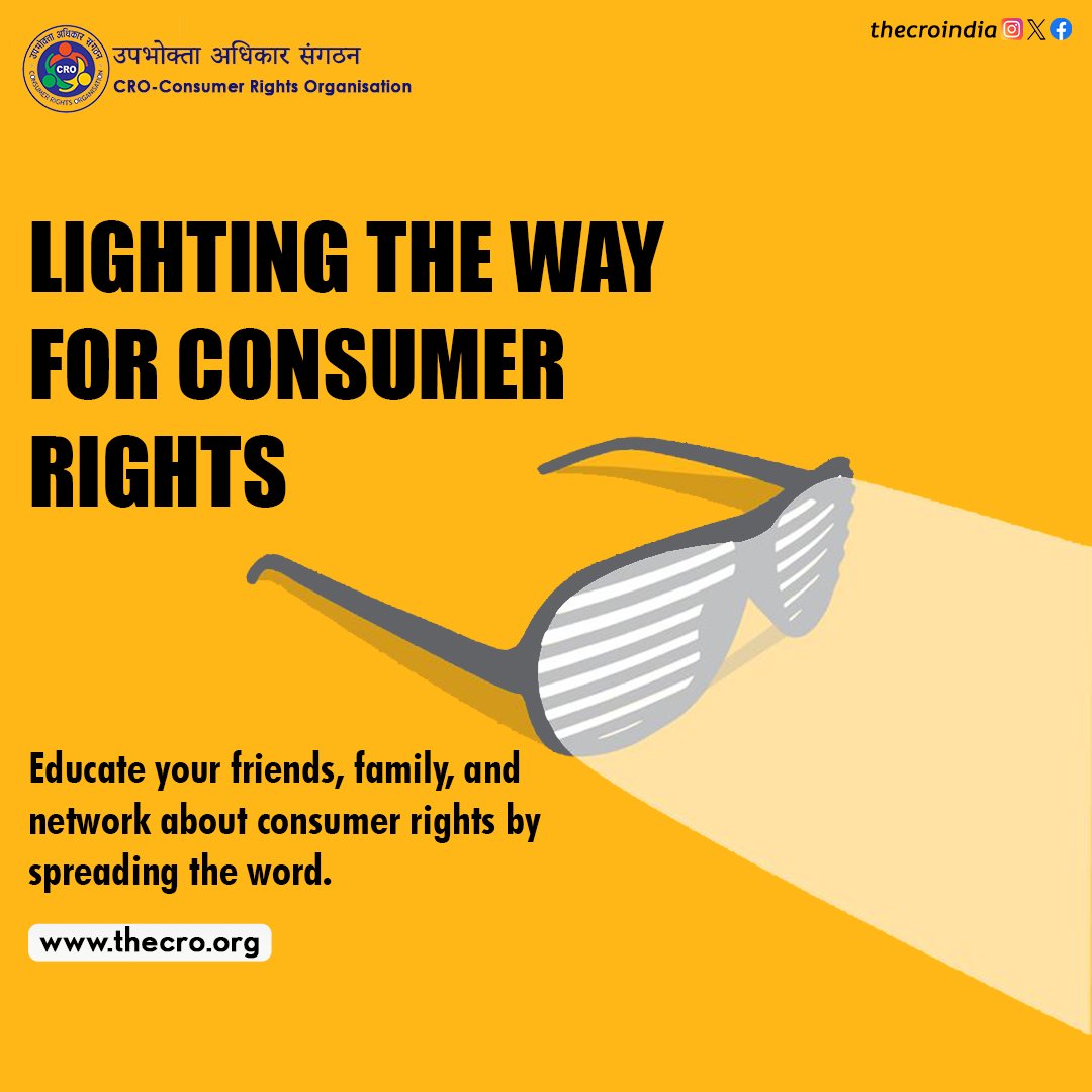 thecroindia's tweet photo. "Let's spark a revolution together! 🔥✨ Join us at \[Consumer Rights Organization] as we illuminate the path to fair deals and happy shoppers. Are you ready to shine the light on consumer rights? 💡💪 #ConsumerRevolution #IlluminateYourRights #EmpowerConsumers #FairShopping #ShineBright"