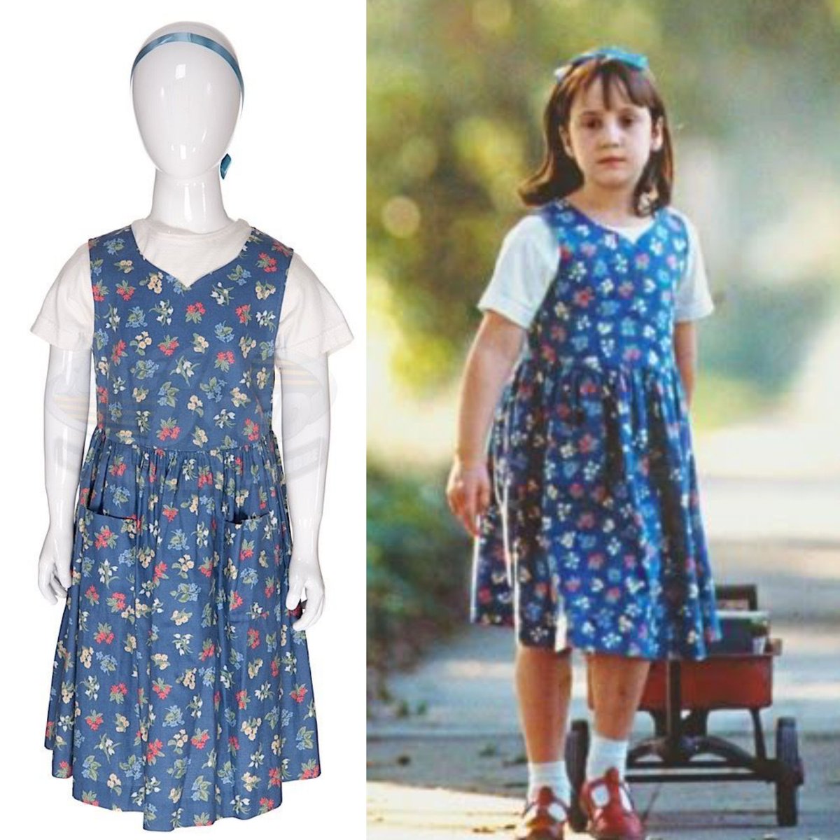 matilda jane into the blue dress Matilda Jane 6T Blue/Pink Dress w/ Leggings-EUC main image 1