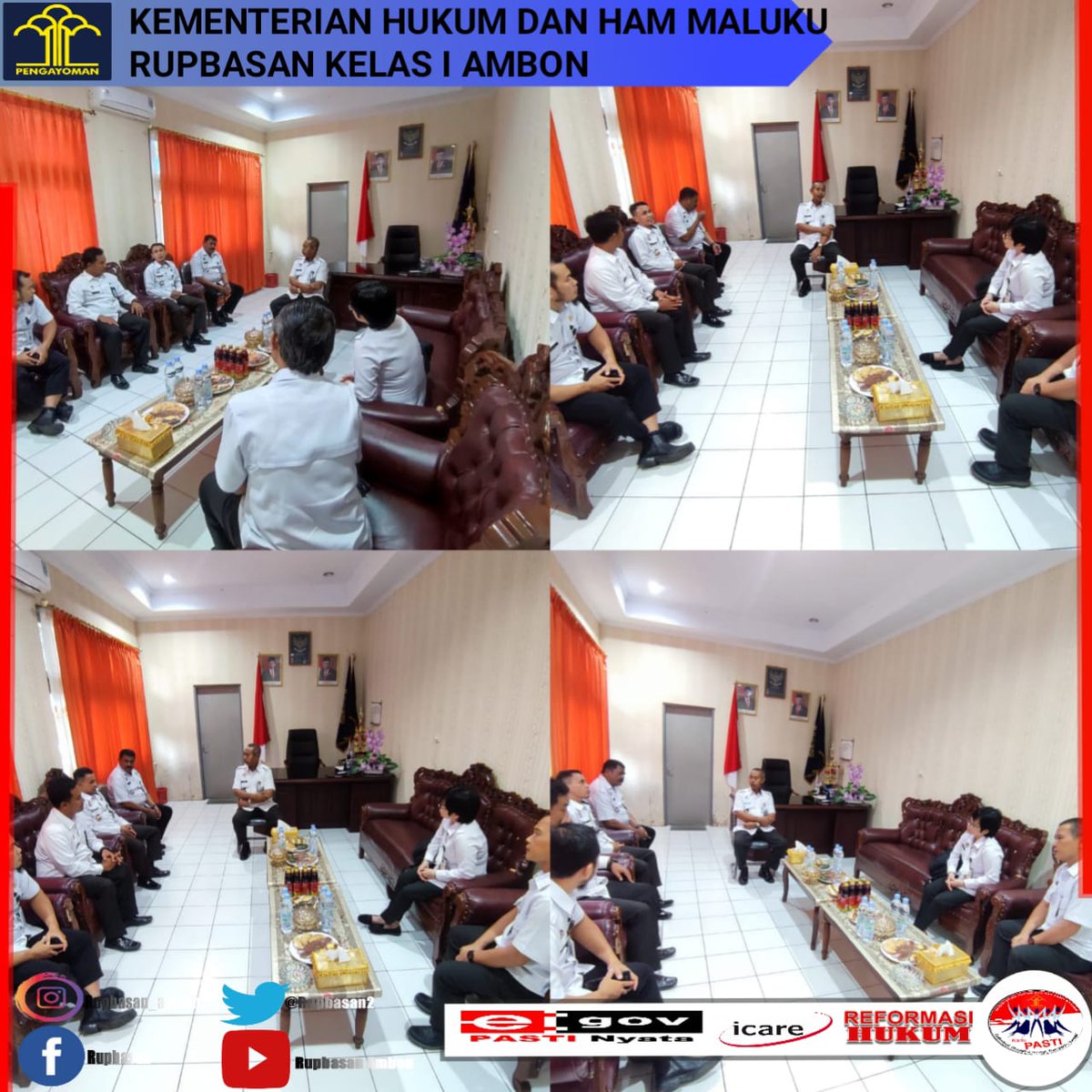 RupbasanAmbon's tweet photo. Biro SDM Lakukan Supervisi pada Rupbasan Ambon

Kepala Rupbasan Kelas I Ambon didampingi Kasubsi Pamlola menyambut kedatangan dari Biro SDM Kementerian Hukum dan HAM Republik Indonesia untuk melakukan Supervisi. (24/7)

#rupbasanambon
#supervisikepegawaian
#birosdmkemenkumhamri https://t.co/IjlEX7Ijvd