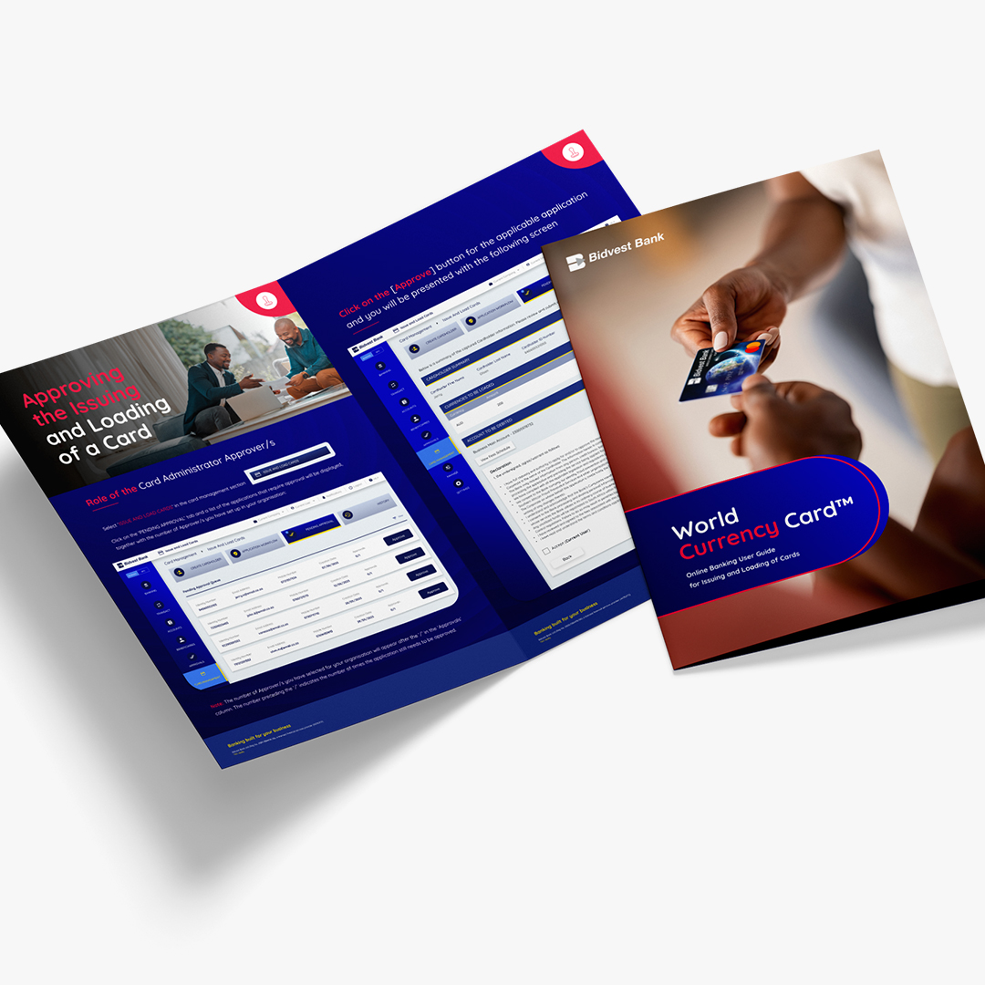seanvdesign's tweet photo. I recently had the awesome opportunity to design a set of digital user guides for Bidvest. Helping individuals manage their World Currency cards more effectively.
#Bidvest #graphicdesign #GraphicDesigner #Banking #bank #brochure #print #digital https://t.co/ChbOZMFmXj