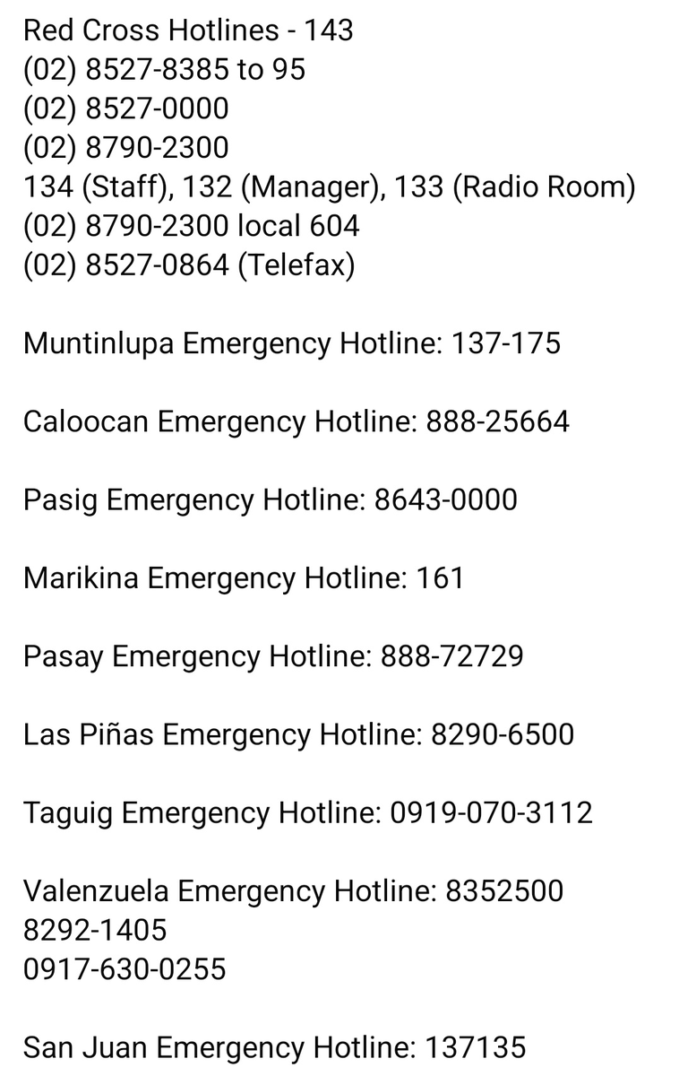 kwanniluvr's tweet photo. HELP REPOST ‼️

here are the emergency hotlines in case of emergency!!!!

#CarinaPH https://t.co/kBL6WQwXco