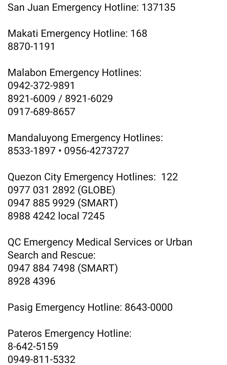 kwanniluvr's tweet photo. HELP REPOST ‼️

here are the emergency hotlines in case of emergency!!!!

#CarinaPH https://t.co/kBL6WQwXco