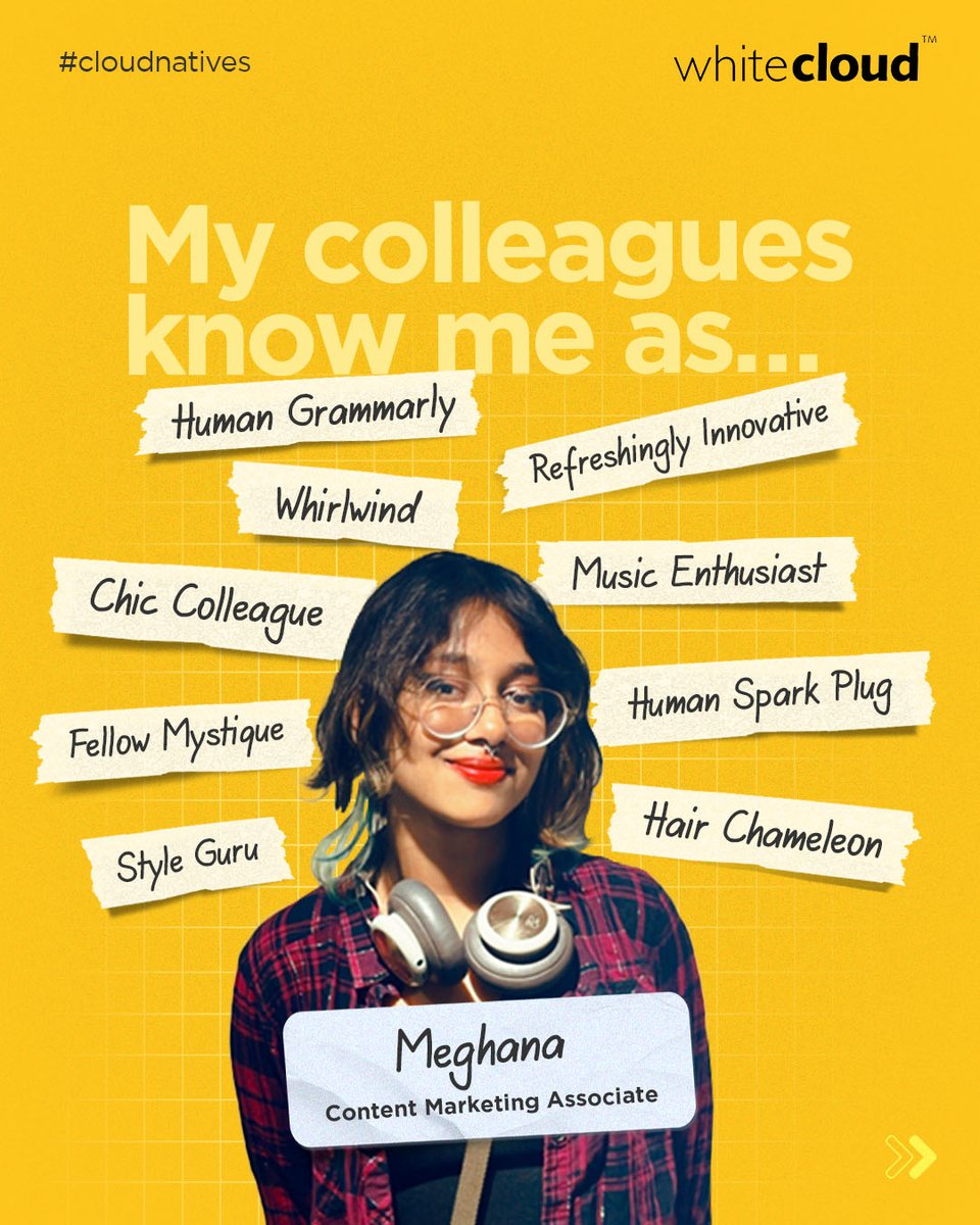 WhiteCloudBrand's tweet photo. Meet Meghana, our creative wordsmith!

🎮✨Our gamer extraordinaire ensures her wordplay is as smooth as her gameplay - and every word shines with her eagle eye for detail!

#WCB #WhiteCloudBrands #CloudNative #CloudNatives https://t.co/pdtbiyyHjA
