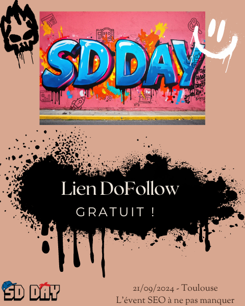 Tu veux un lien Dofollow gratuit ? 
Tu es déjà venu au SD DAY ? 
Tu as envie de nous raconter ton expérience ? 

Fais-nous un article, une vidéo ....  avec ton lien ... et sans adhérer à l'asso SD DAY 😋
#SEO #SDDAY #DF