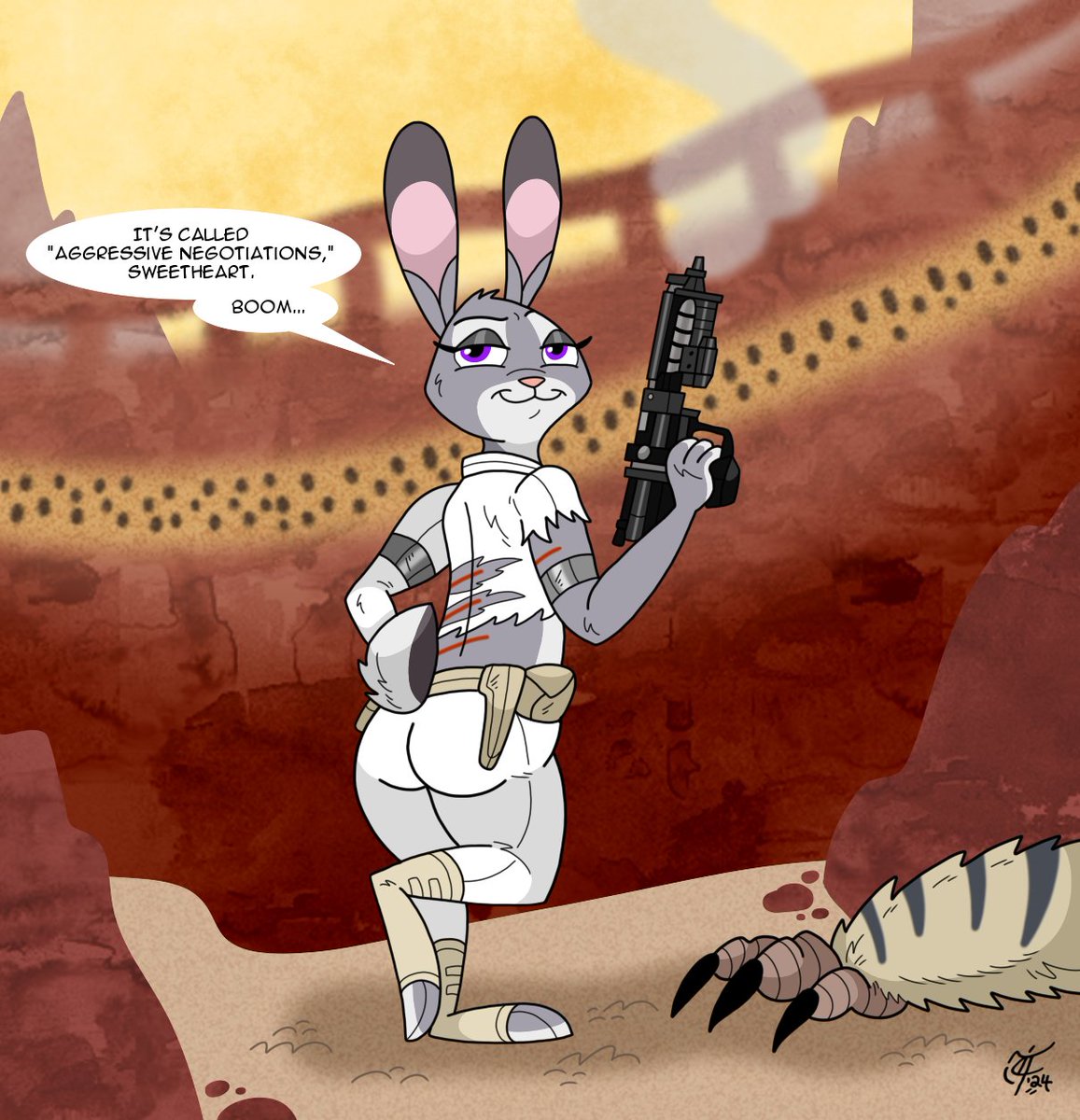 ScooterDoodles's tweet photo. Judy Hopps as Padme Amidala (Battle of Geonosis) 🐰🤍💥😉 #JudyHopps #Zootopia #PadmeAmidala #StarWars #AttackOfTheClones #Geonosis #badassandbeautiful #blaster #bunnybuns #bunnygirl #cartooncrush #charactermashup #fanart #pinup #hmmwabbet #slybunny https://t.co/KrjGR2dJtb