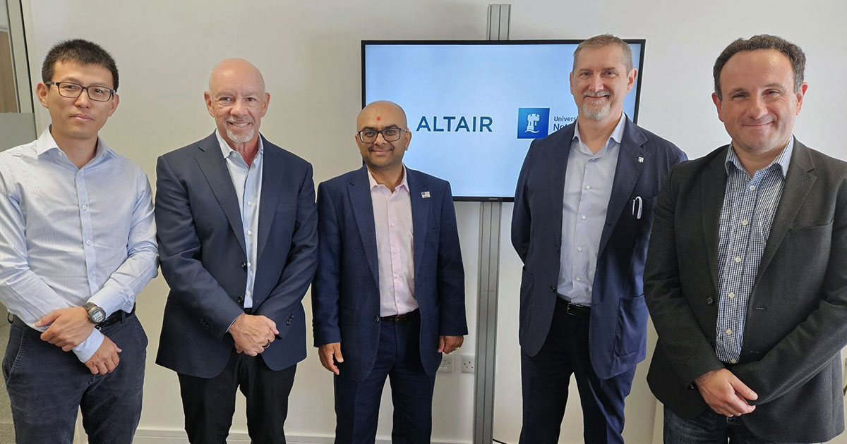 dailycadcam's tweet photo. Altair Signs MoU with University of Nottingham to Develop Aerospace Digital Twin Project https://t.co/keN2MSTwkE #aerospace #digitaltwin #AI #RapidMiner #Data #HyperWorks #ML #Simulation #Education #Electronics #HPC @Altair_Inc #UK #University https://t.co/gZUvlUyRXY
