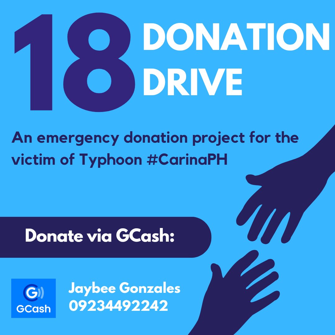 18 Donation Drive (@18donationdrive) on Twitter photo ๐จ๐ขCalls for Donations!
18 Donation Drive is now accepting cash donations to help communities affected by #CarinaPH.
<a href="/SB19Official/">SB19 Official</a> #SB19 ๐จ๐ขCalls for Donations!
18 Donation Drive is now accepting cash donations to help communities affected by #CarinaPH.
<a href="/SB19Official/">SB19 Official</a> #SB19
