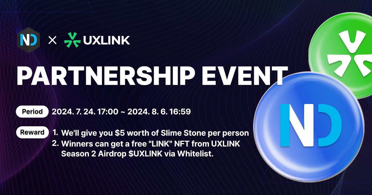 HederaGuildGame's tweet photo. 🚀 NADA Protocol Announces Strategic Partnership with UXLINK Gleam Event 🚀

NADA Protocol is teaming up with UXLINK, the premier Web3 social platform! To celebrate, we're launching a special Gleam event! 🎉

Event Link: https://t.co/c6yvt4S8Os
More Details : https://t.co/GF6AYO8rnE

Don’t miss out! Together, we’re taking blockchain innovation to the next level.

Stay tuned! 🌟
#NADAProtocol #UXLINK #Web3 #Blockchain #Partnership #CryptoInnovation #GleamEvent