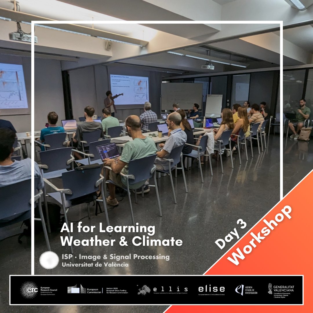 We're entering the last day of the AI for Learning Weather &amp; Climate workshop. Jonathan Wider is bringing us the talk "Validating Deep-Learning Weather Forecast Models on High-Impact Extreme Events." Interested? More info on the workshop's website: sites.google.com/view/ai4climat….