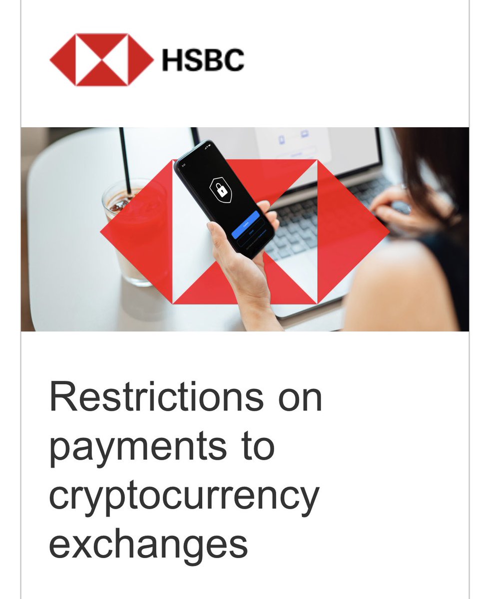 🚨@HSBC Australia Restricts and Blocks payments from Bank accounts and  credit cards to cryptocurrency exchanges!! 👉🏼Apparently the email that I  received today at 4:07pm 24th July, 2024. States “From 24 July, 2024” #