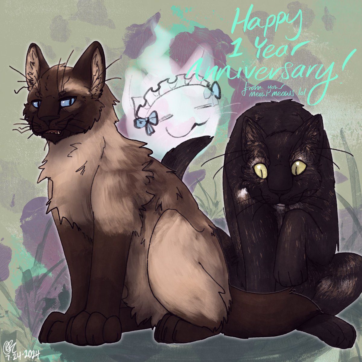 thistledraws's tweet photo. HAPPY 1 (4?) YEAR ANNIVERSARY MINTO!!!

#Fantography #MintFantome 
(just cats version below) https://t.co/Mw8L4KY8js