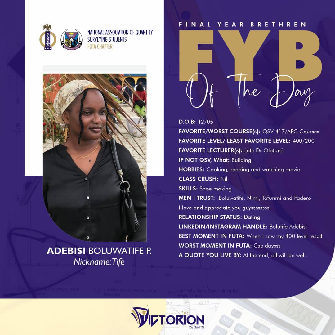 qsvclass23's tweet photo. Introducing to you the Victorion of the day, *Adebisi Boluwatife*, Popularly known as Small Bolu🤩
#Trending #fyb #FINALIST #graduating #victorion https://t.co/WGEj5EDiTl