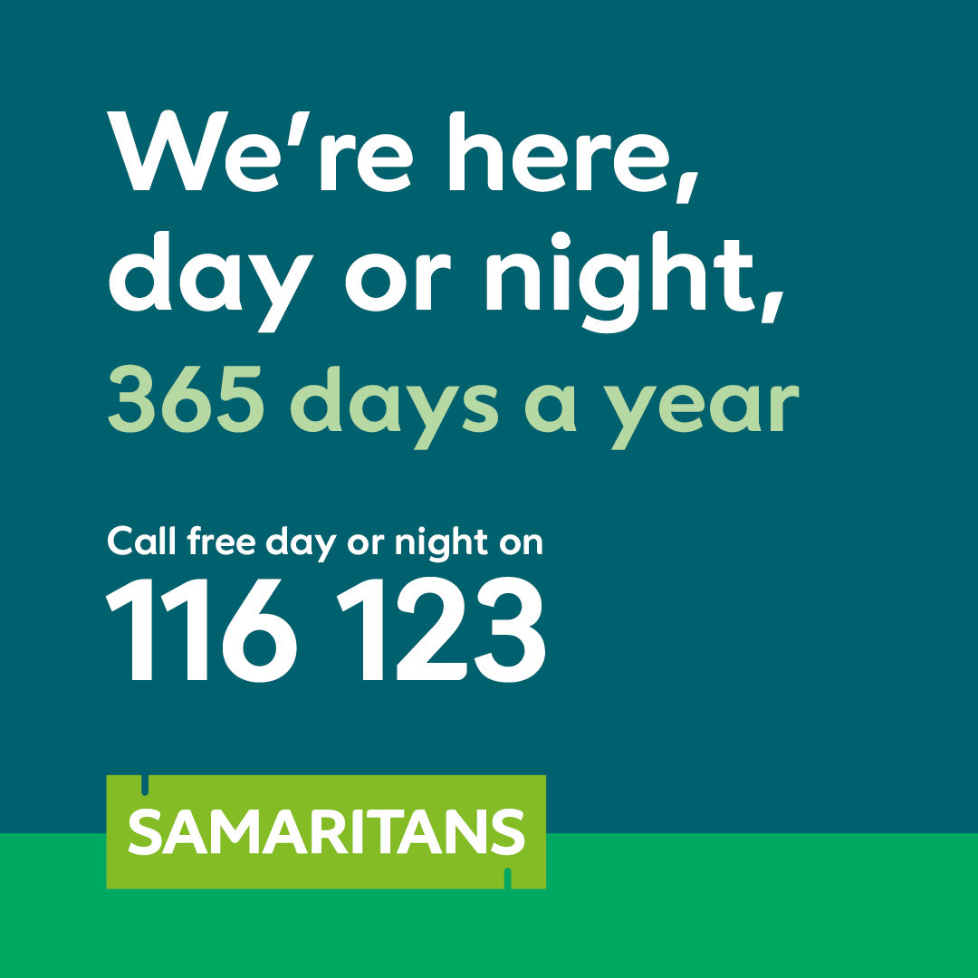 DurhamSams's tweet photo. Today is Samaritans Awareness Day but remember, our volunteers are available 24/7 every day 💚 https://t.co/BvxJXkwHlH