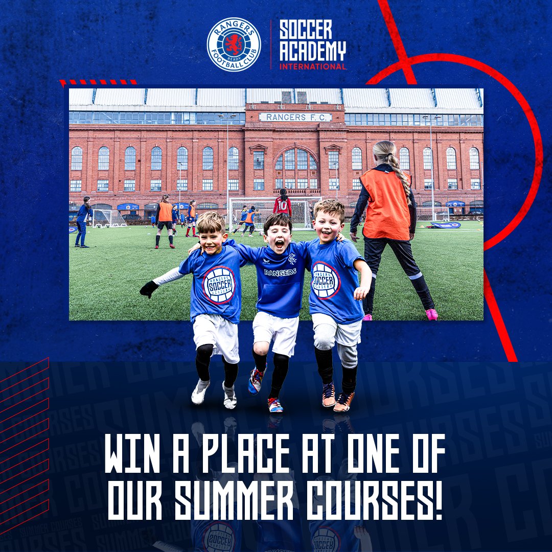 💙 Win a place at one of Rangers Soccer Academy Summer Courses.

Our courses are a fantastic way for players to make new friend, build social skills, stay active, and most importantly have fun!

More Info 👉 rng.rs/4bNoTb0

Comment below to be in the chance of winning 👇
