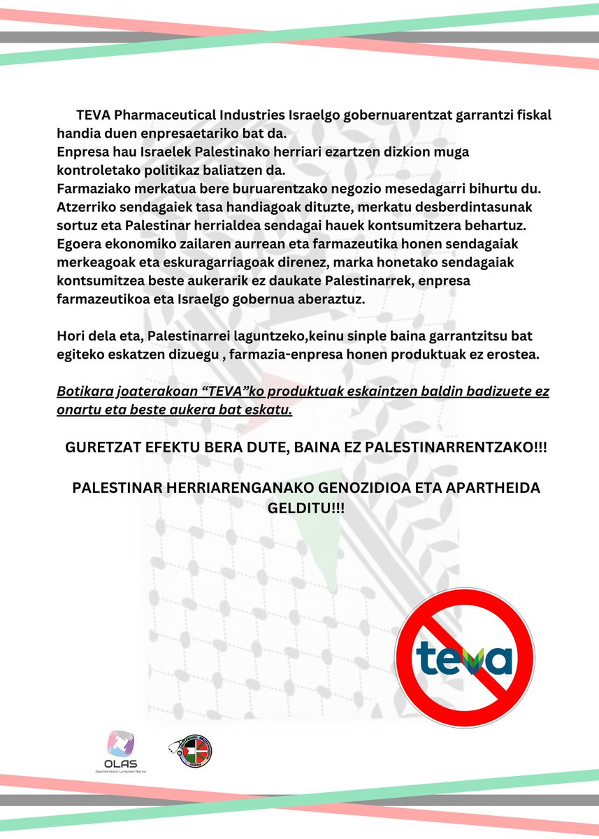 Boikot TEVA
BOIKOT ISRAEL