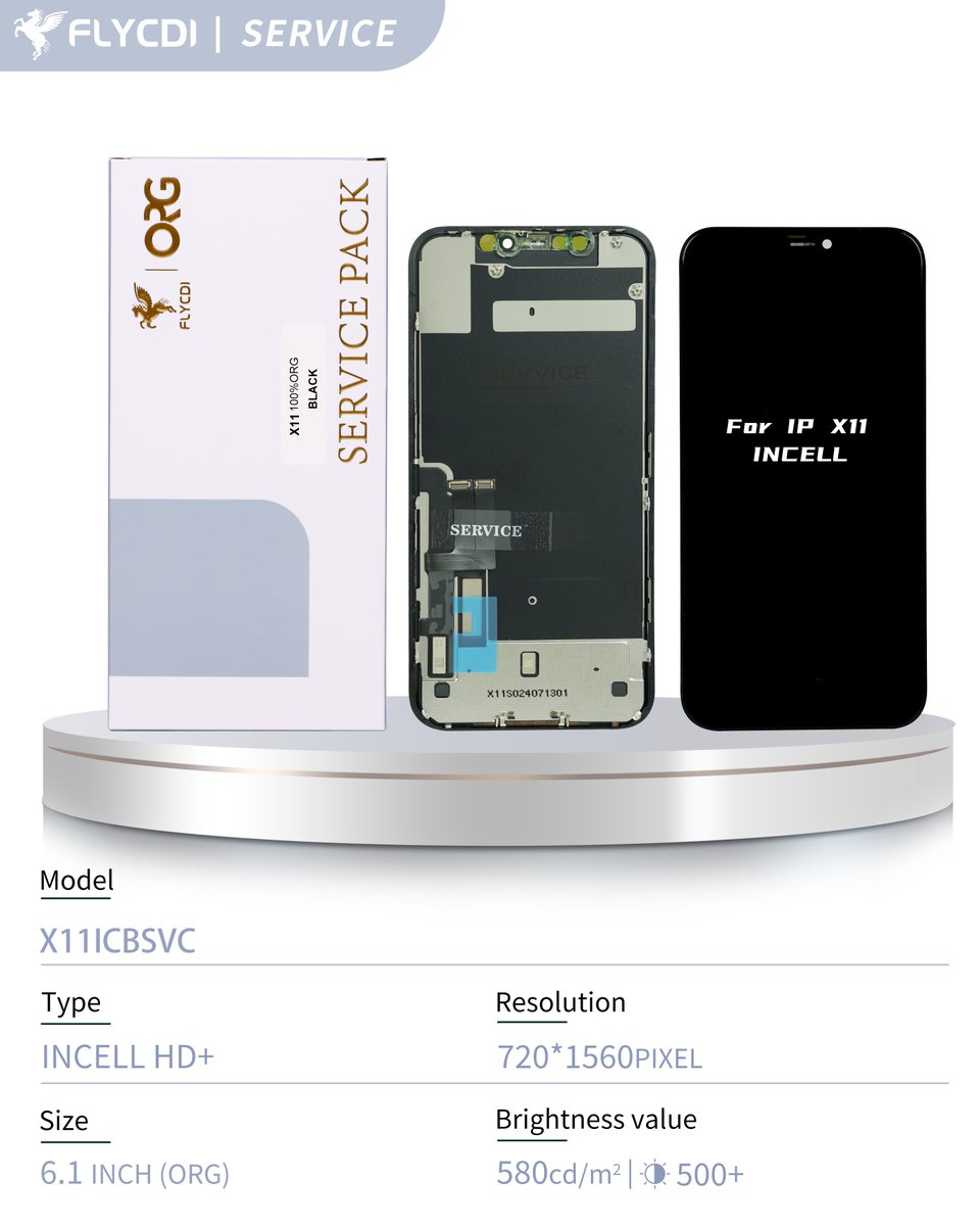 FLYCDI's tweet image. FLYCDI × SERVICE PACK 
New Series Released🔥
For IP 11 Series 
Incell HD+ High Brightness
Order now:
Whatsapp: +86131 2871 0068
Wechat: FLYCDI-LCD 
#iphone #iphone16 #ServicePack #flycdi #lcddisplay #touchscreen