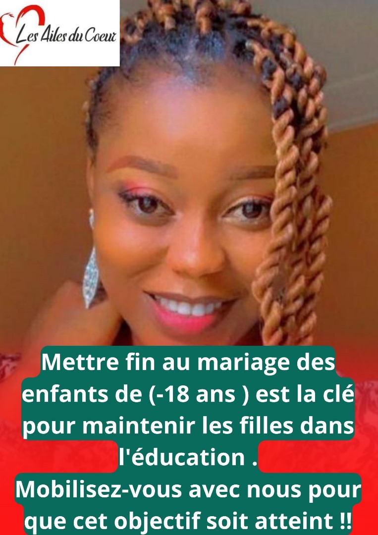 ailesducoeurhk's tweet photo. Mettre fin au mariage des enfants de -18 ans est la clé pour maintenir les filles dans l’éducation. 
Mobilisez-vous avec nous pour que cet objectif soit atteint!! 
@IpasRDC @Mulunda_JC @YouthSprint @ailesducoeur1 @CnjRDC @afiamama @MbuyaChanick https://t.co/IXc0flkklj